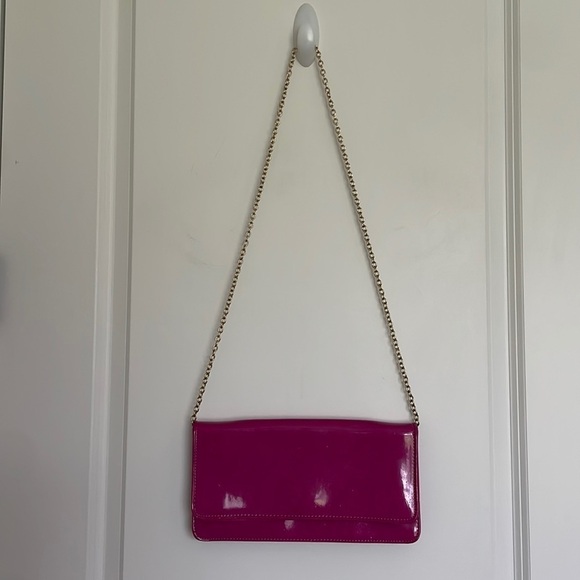 Aldo Handbags - Aldo Women Patent Leather Envelope Shoulder Purse Hot Pink